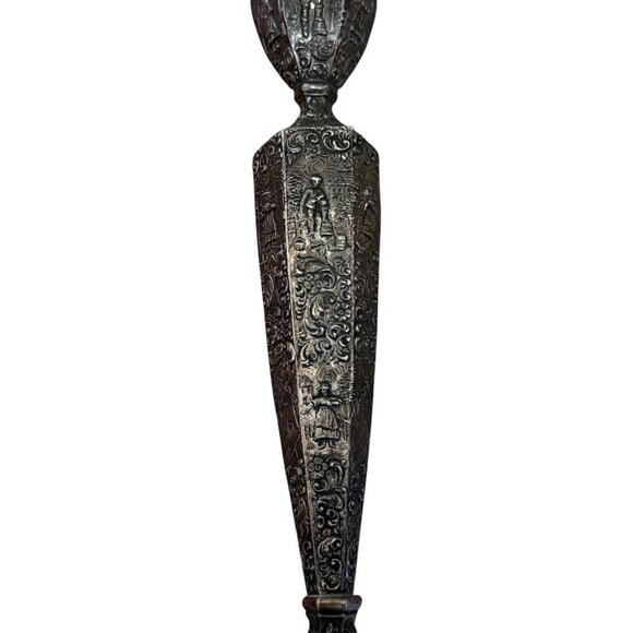 Vintage Pair of Jennings Brothers JB Art Nouveau Metal Candlestick Holders 12" P - Picture 8 of 15